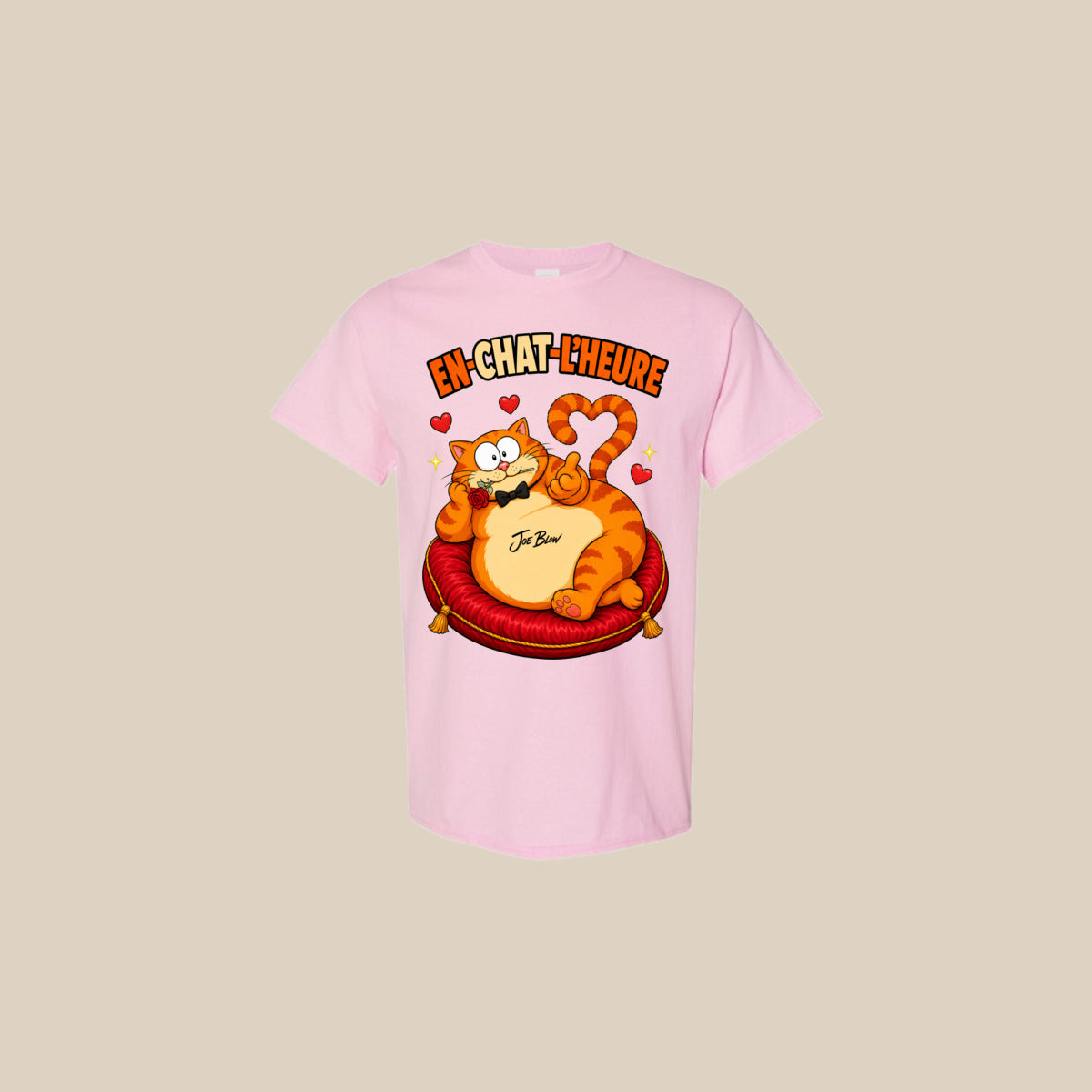 T-shirt EN-CHAT-L’HEURE – Ti-Gus adulte – Light Pink