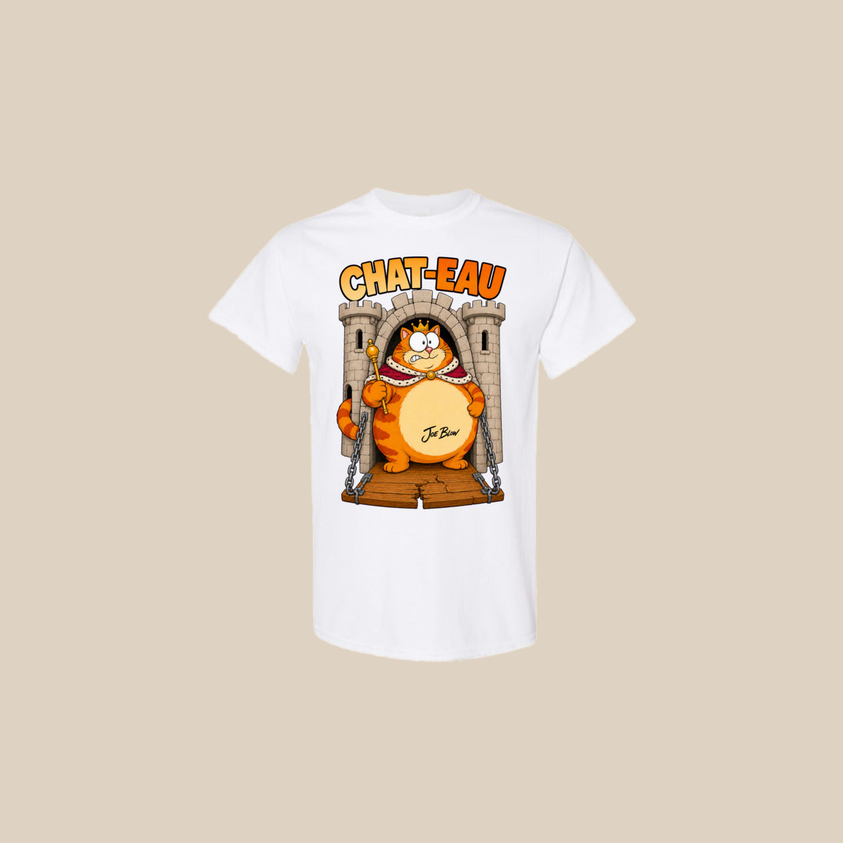 T-shirt CHAT-EAU – Ti-Gus adulte – Blanc