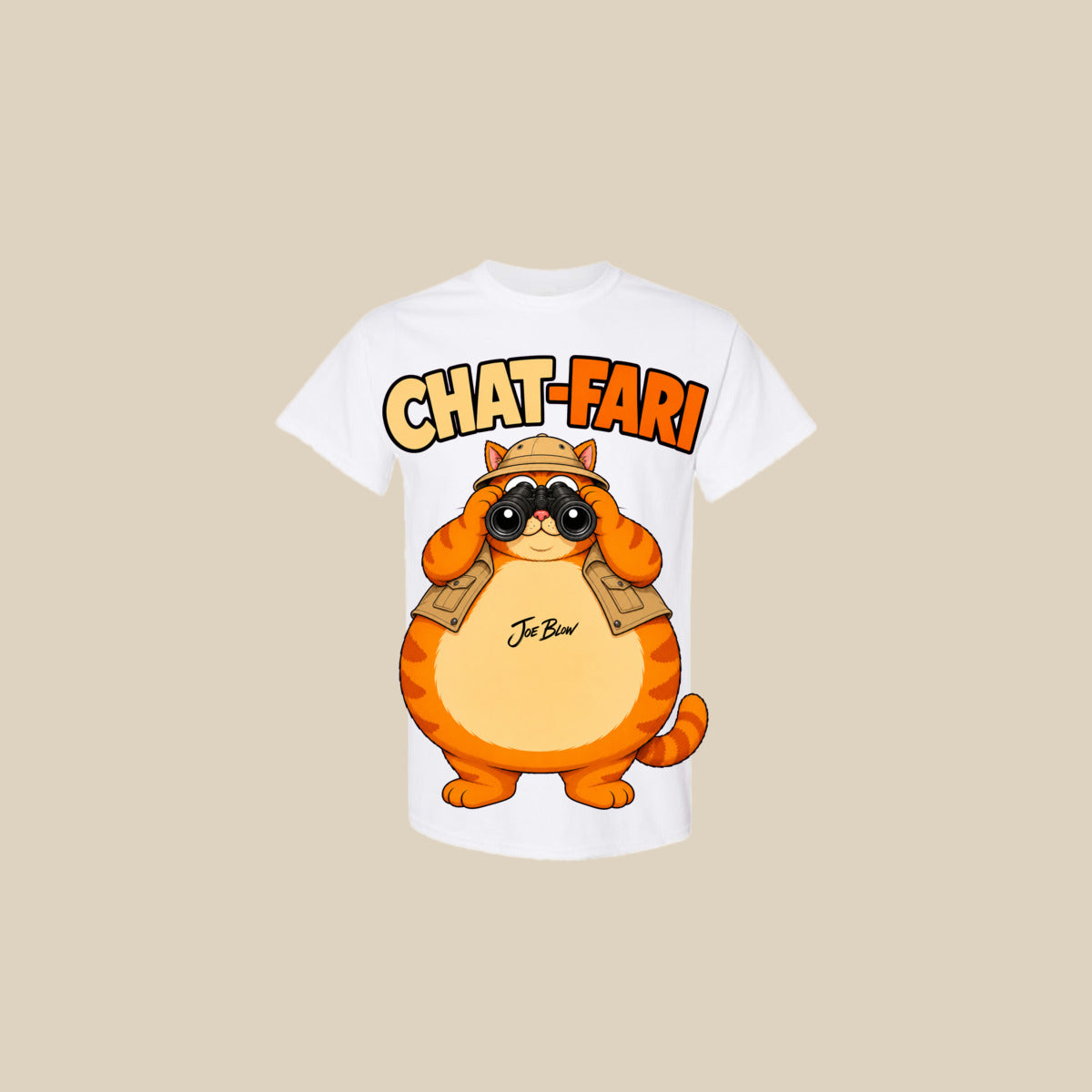 T-shirt CHAT-FARI – Ti-Gus adulte – Blanc