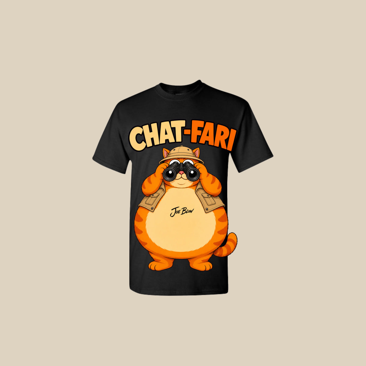 T-shirt CHAT-FARI – Ti-Gus adulte – Noir