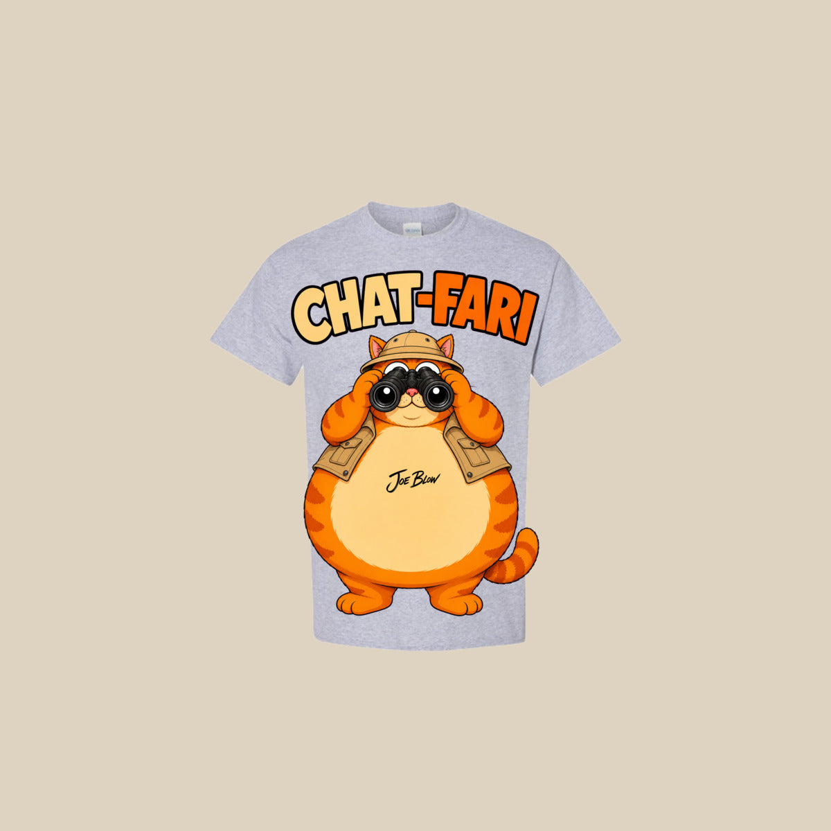 T-shirt CHAT-FARI – Ti-Gus adulte – Sport Grey