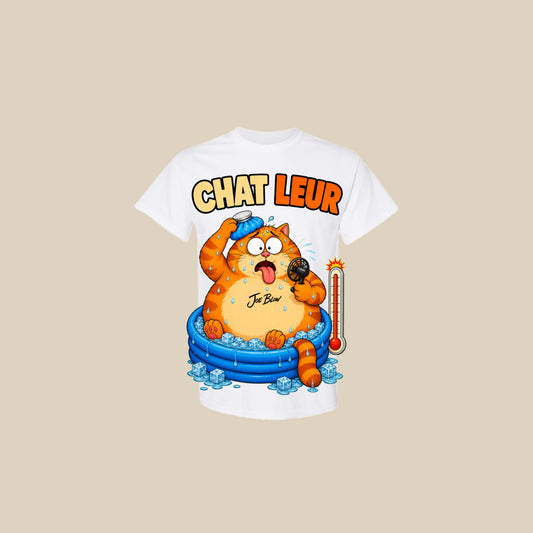 T-shirt CHAT-LEUR – Ti-Gus enfant/youth – Blanc