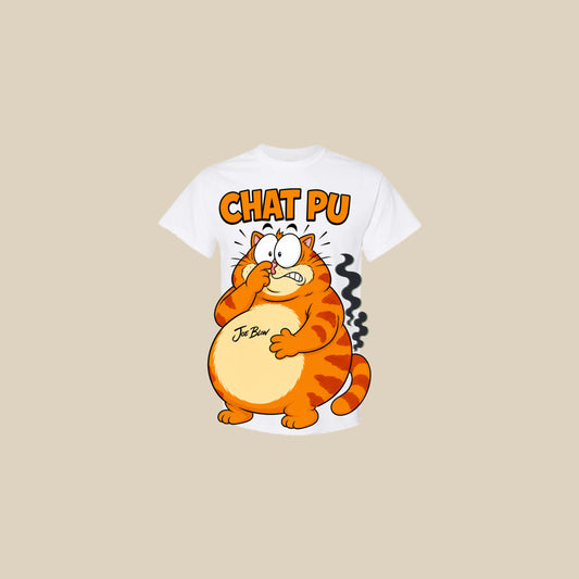 T-shirt CHAT PU – Ti-Gus enfant/youth – Blanc