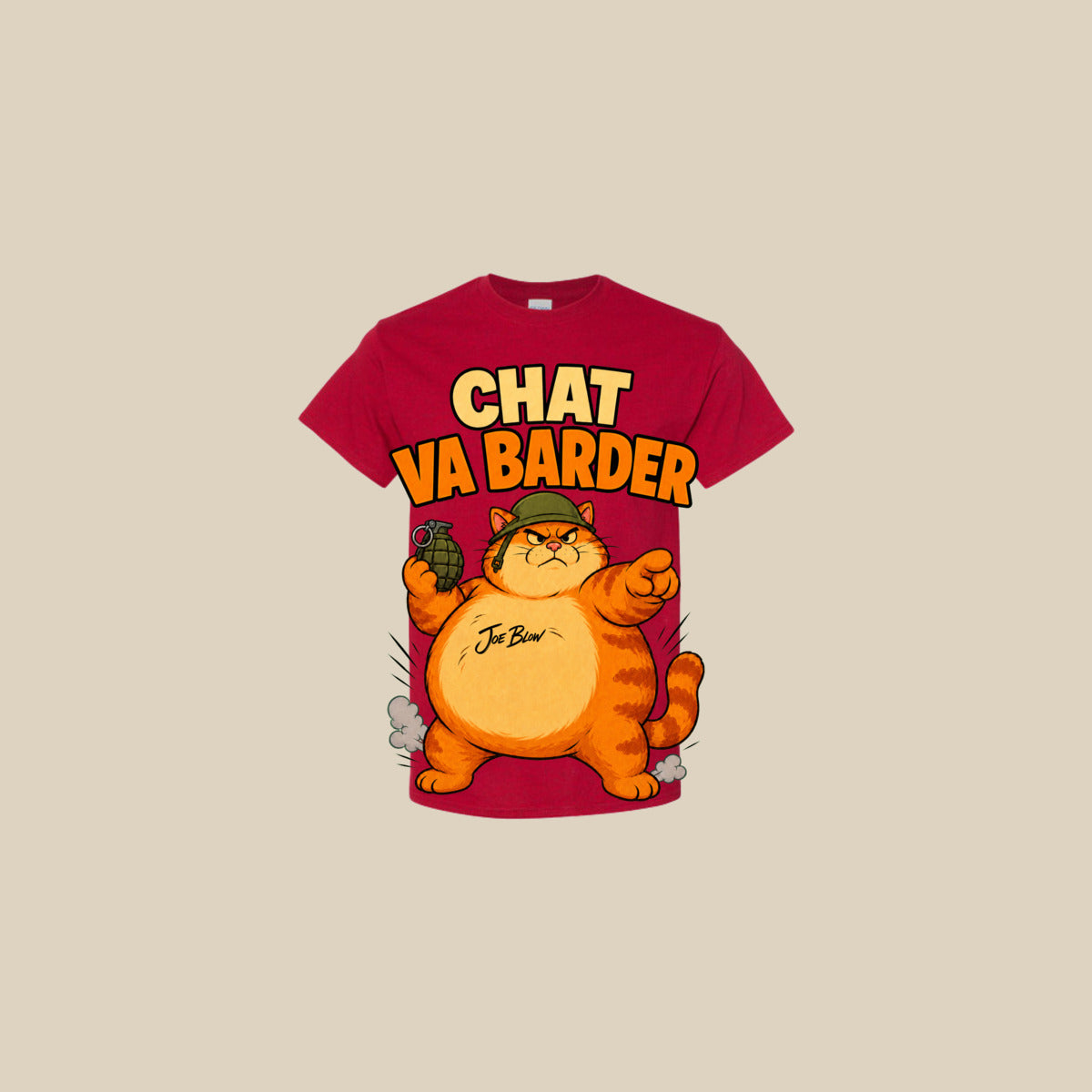 T-shirt CHAT VA BARDER – Ti-Gus adulte – Antique Cherry Red