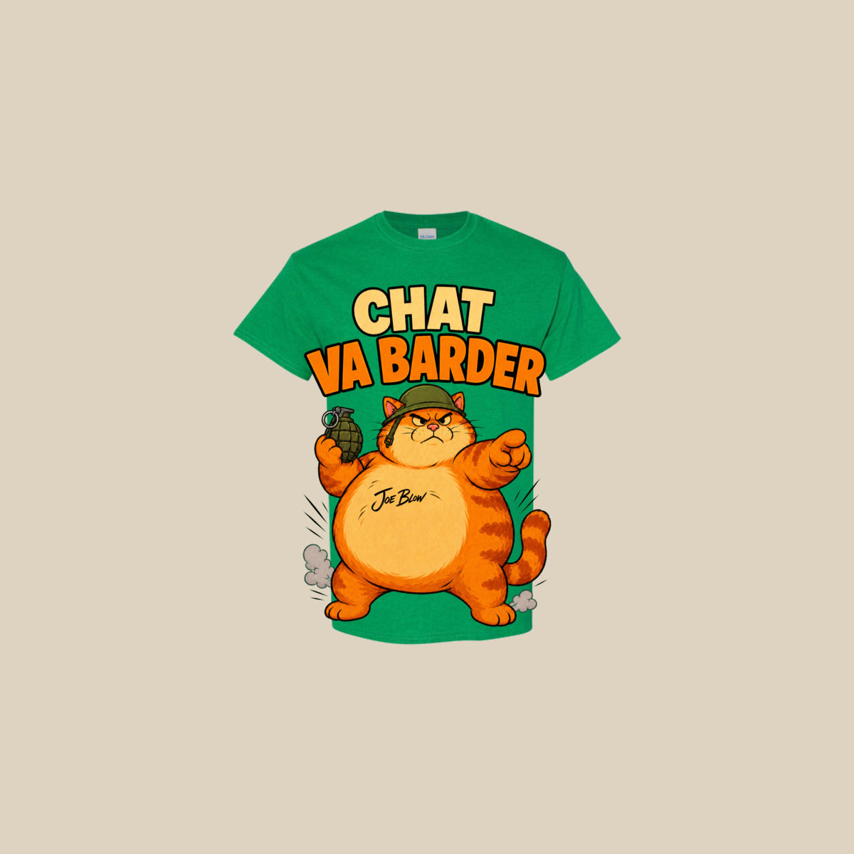 T-shirt CHAT VA BARDER – Ti-Gus adulte – Antique Irish Green