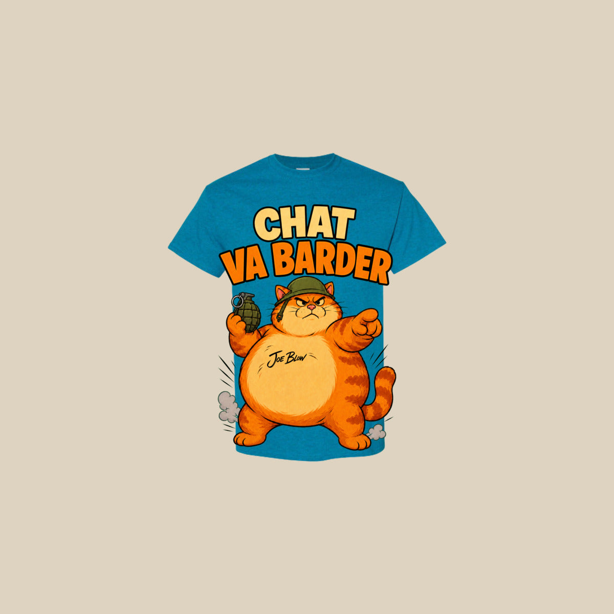 T-shirt CHAT VA BARDER – Ti-Gus adulte – Antique Sapphire