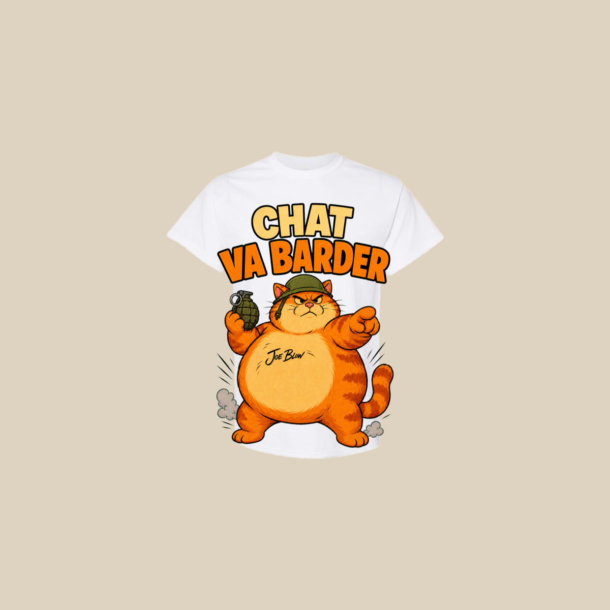T-shirt CHAT VA BARDER – Ti-Gus adulte – Blanc