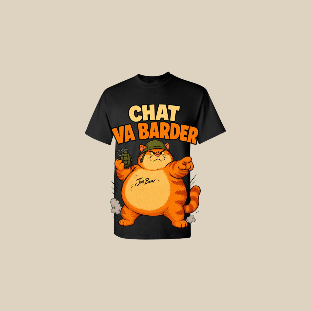 T-shirt CHAT VA BARDER – Ti-Gus adulte – Noir