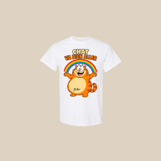 T-shirt CHAT VA BIEN ALLER – Ti-Gus enfant/youth – Blanc