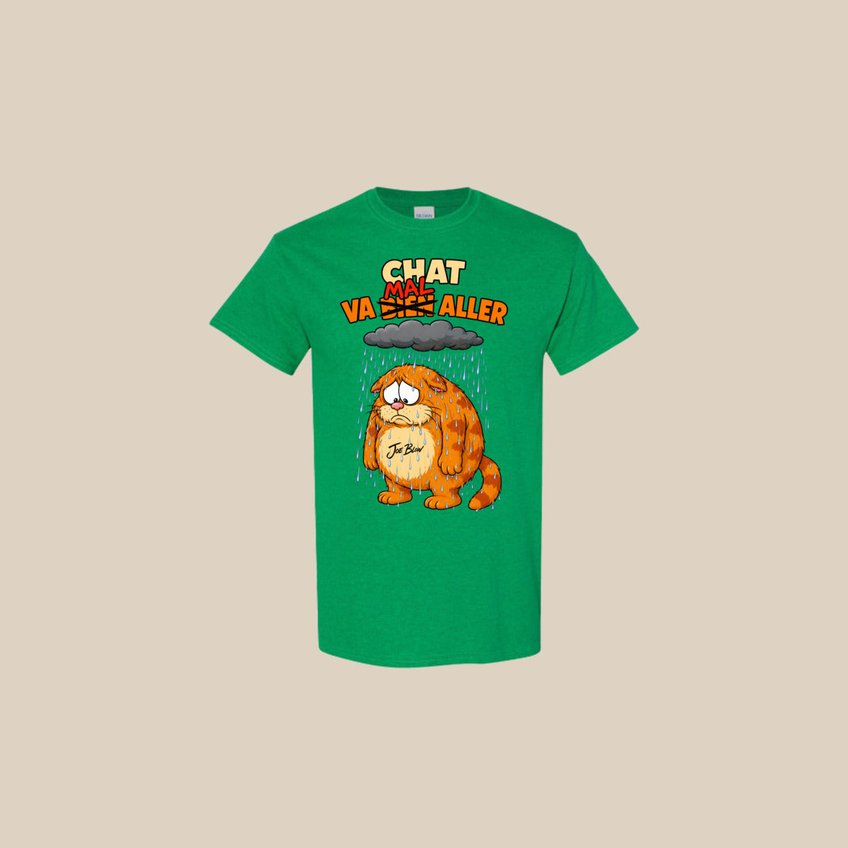 T-shirt CHAT VA MAL ALLER – Ti-Gus enfant/youth – Antique Irish Green