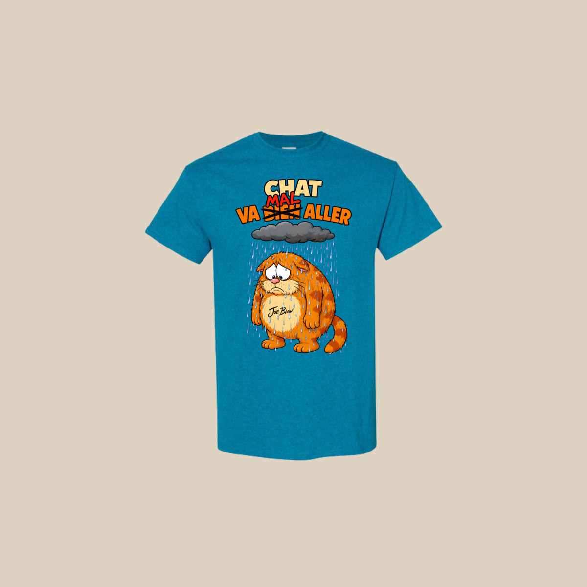 T-shirt CHAT VA MAL ALLER – Ti-Gus enfant/youth – Antique Sapphire