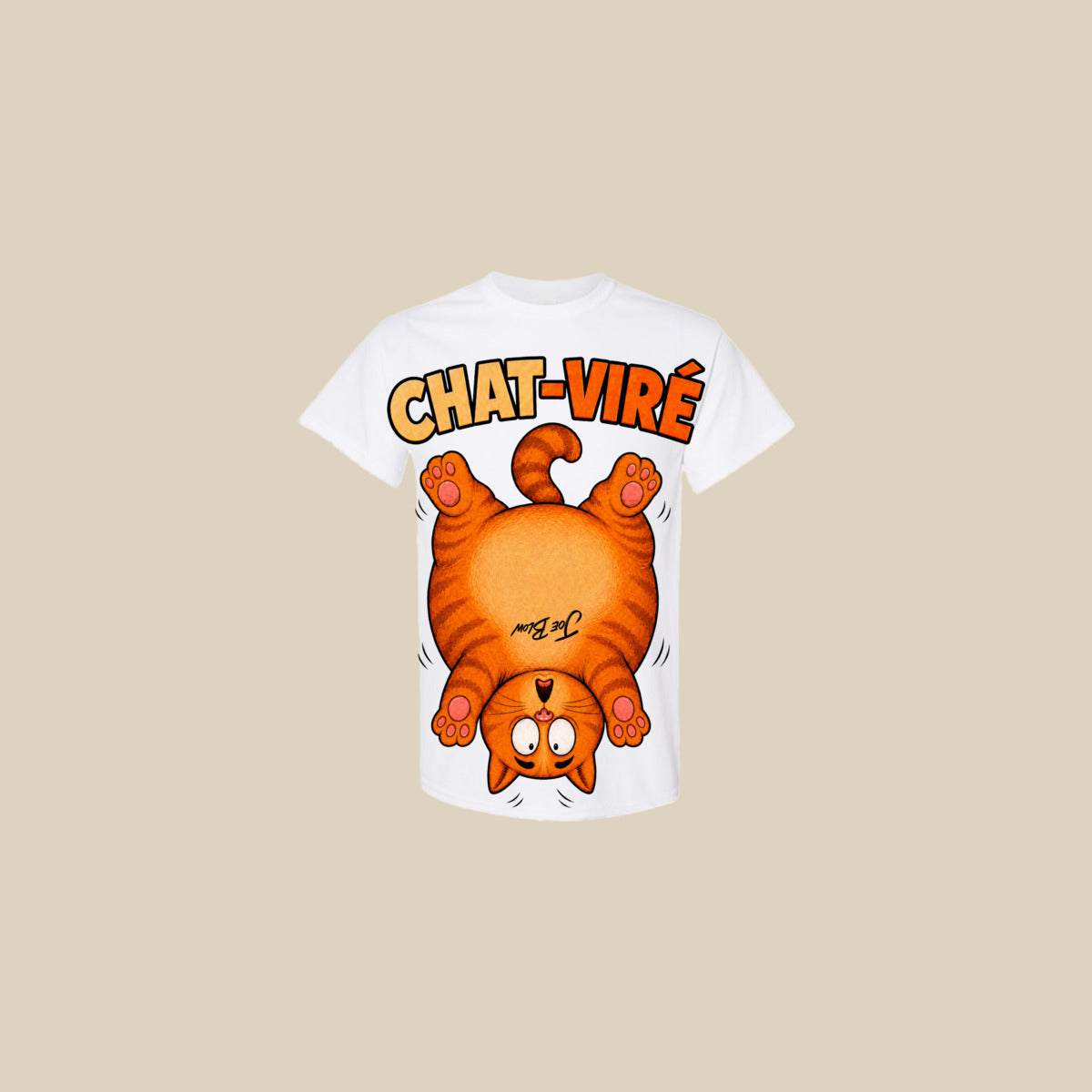 T-shirt CHAT-VIRÉ – Ti-Gus adulte – Blanc