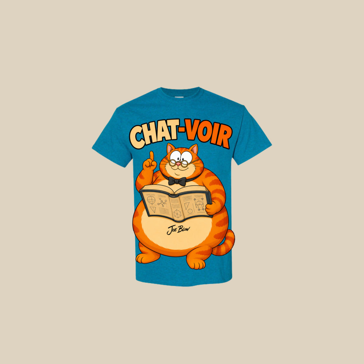 T-shirt CHAT-VOIR – Ti-Gus adulte – Antique Sapphire