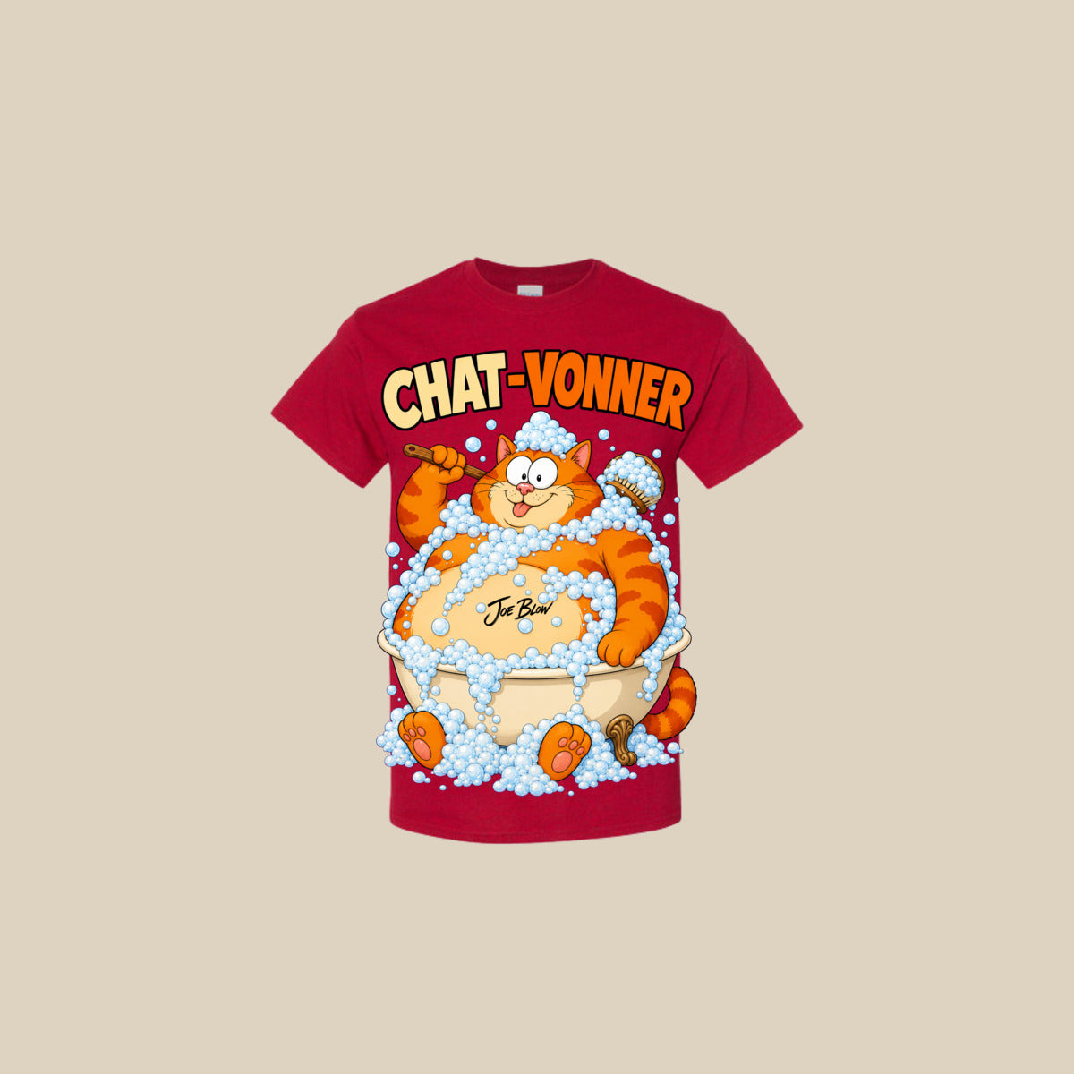 T-shirt CHAT-VONNER – Ti-Gus adulte – Antique Cherry Red