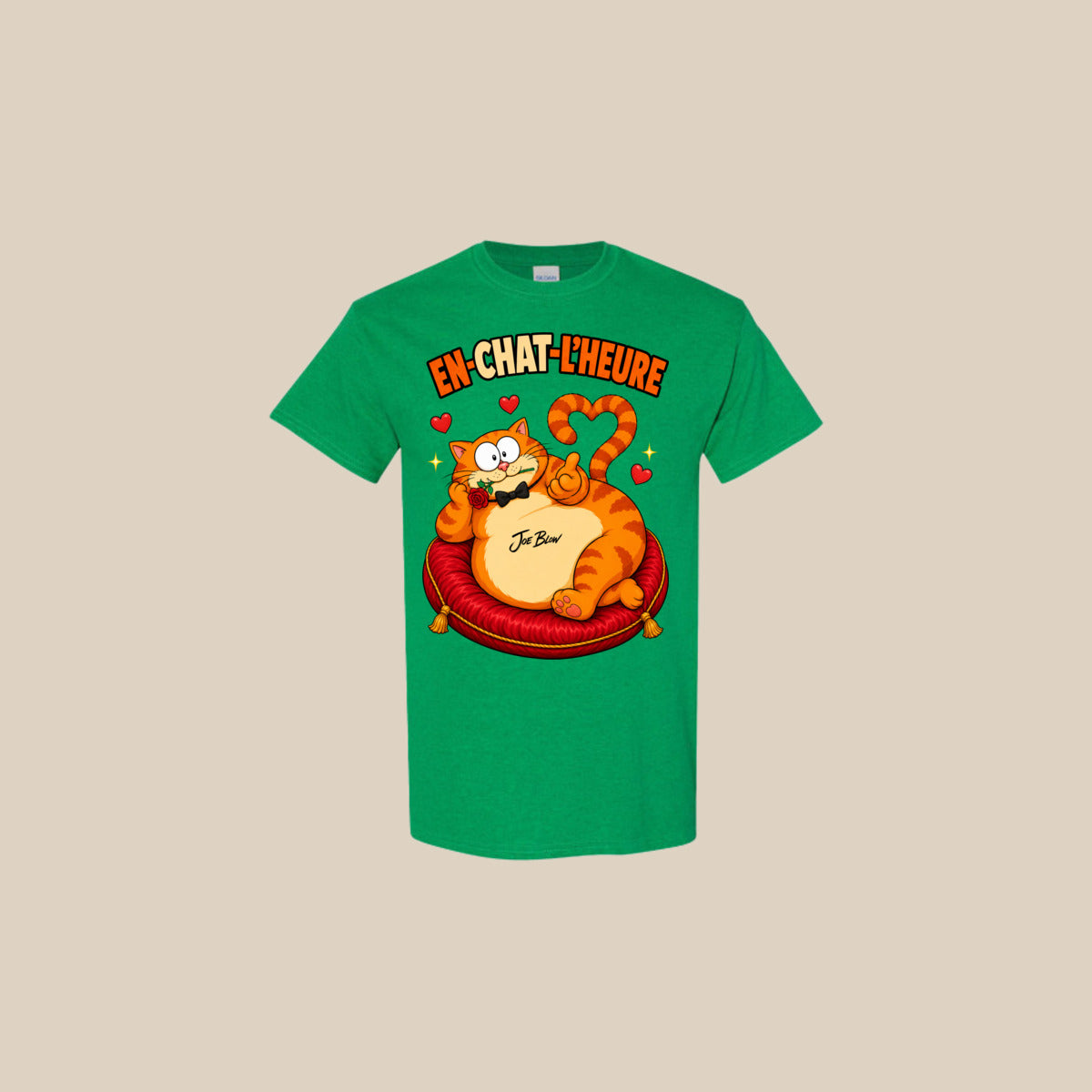 T-shirt EN-CHAT-L’HEURE – Ti-Gus enfant/youth – Antique Irish Green