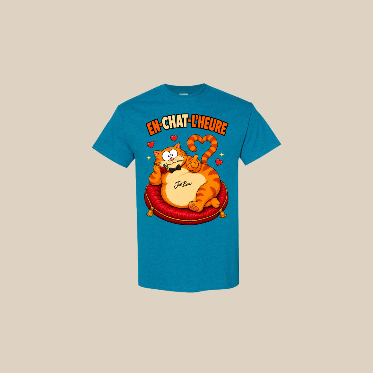 T-shirt EN-CHAT-L’HEURE – Ti-Gus enfant/youth – Antique Sapphire