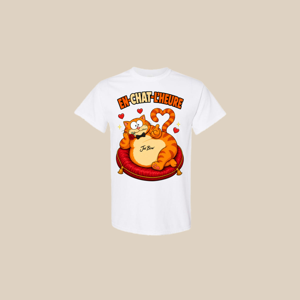 T-shirt EN-CHAT-L’HEURE – Ti-Gus enfant/youth – Blanc