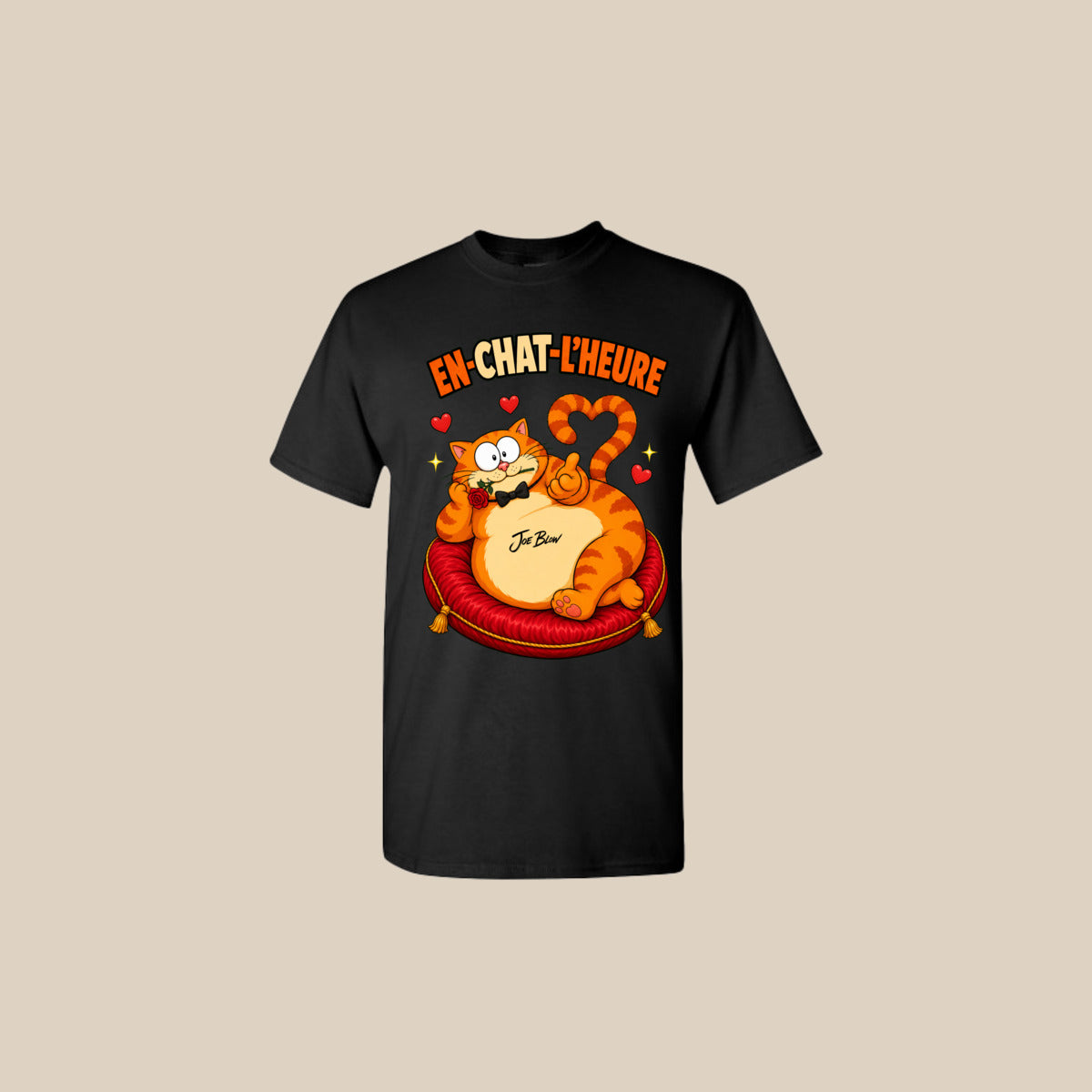 T-shirt EN-CHAT-L’HEURE – Ti-Gus adulte – Noir