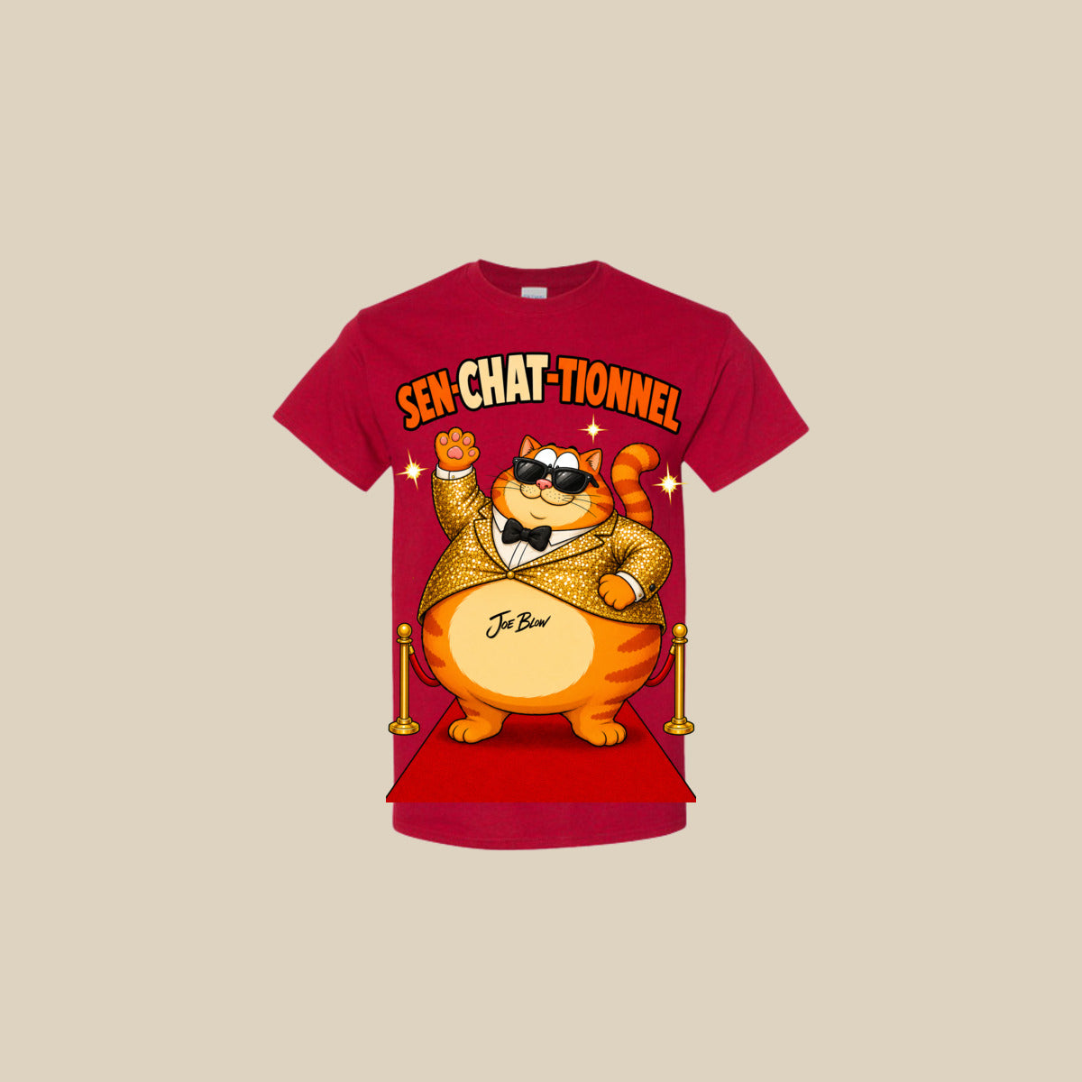 T-shirt SEN-CHAT-TIONNEL – Ti-Gus adulte – Antique Cherry Red