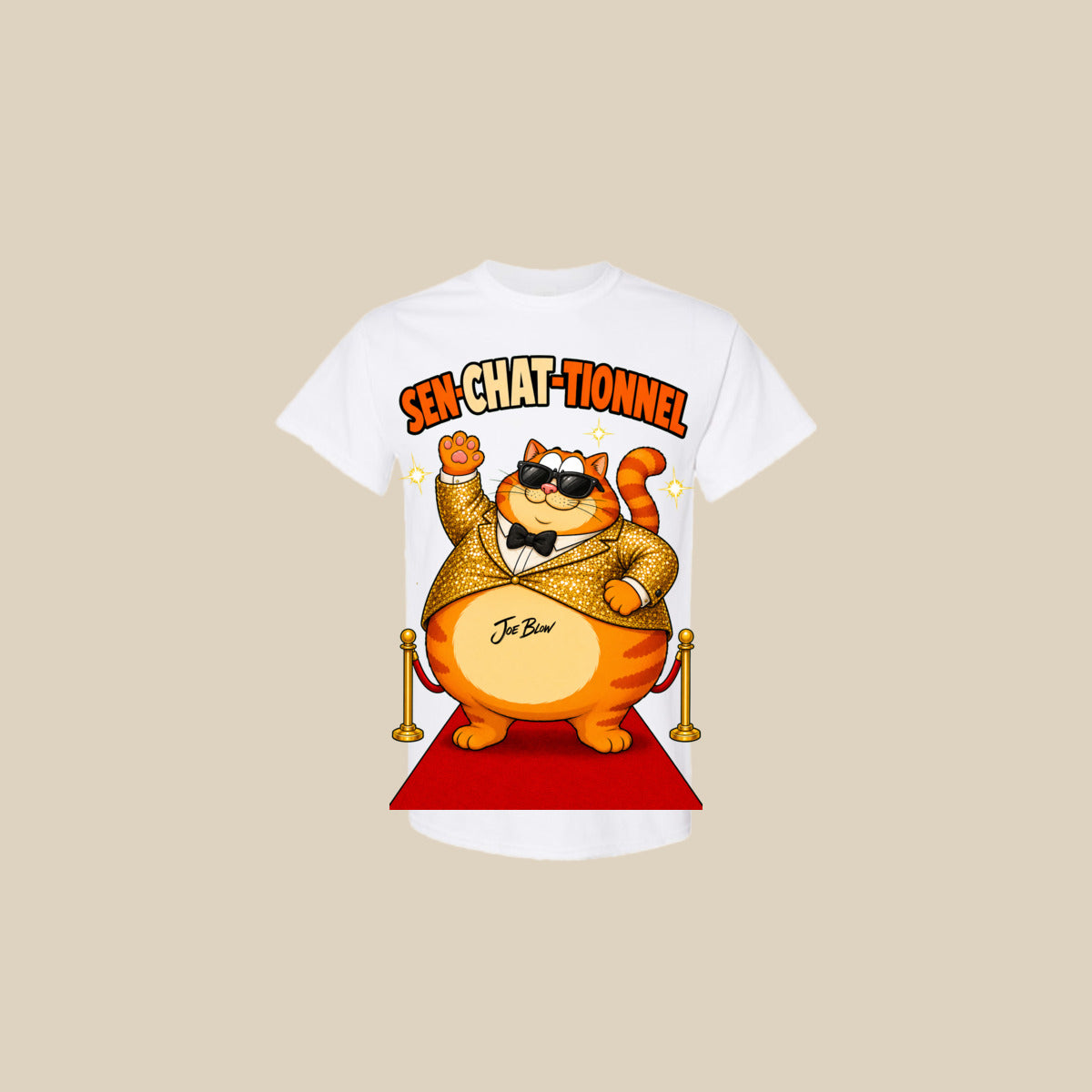T-shirt SEN-CHAT-TIONNEL – Ti-Gus enfant/youth – Blanc