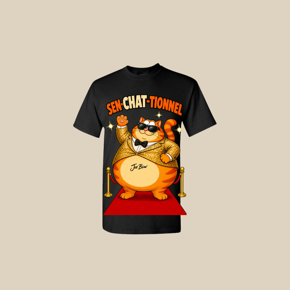 T-shirt SEN-CHAT-TIONNEL – Ti-Gus adulte – Noir