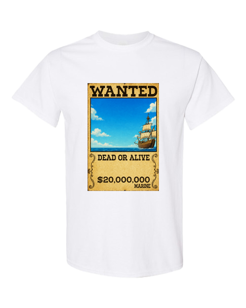 T-shirt manga WANTED personnalisé – adulte