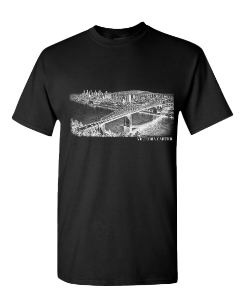 T-shirt noir Victoria Carter — Jacques-Cartier blanc
