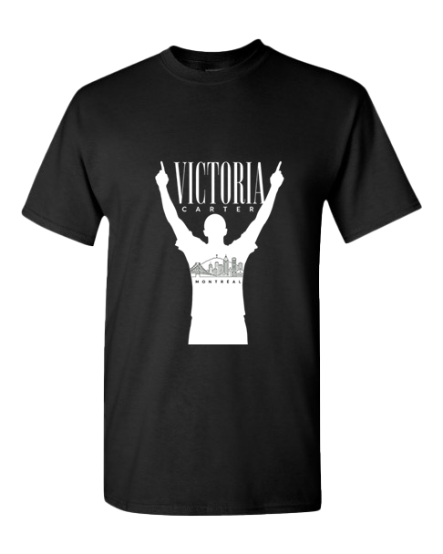 T-shirt noir Victoria Carter Montréal — Silhouette blanche