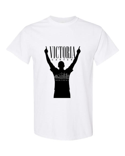 T-shirt blanc Victoria Carter Montréal — Silhouette noire