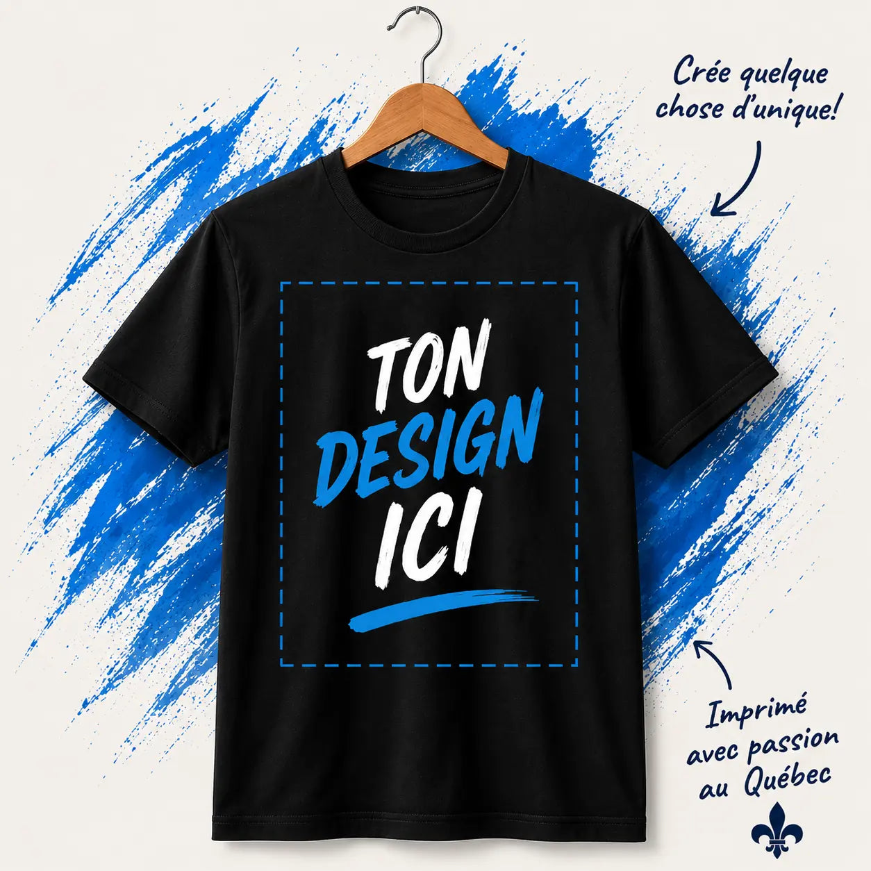 T-shirt noir personnalisable — Ton design ici